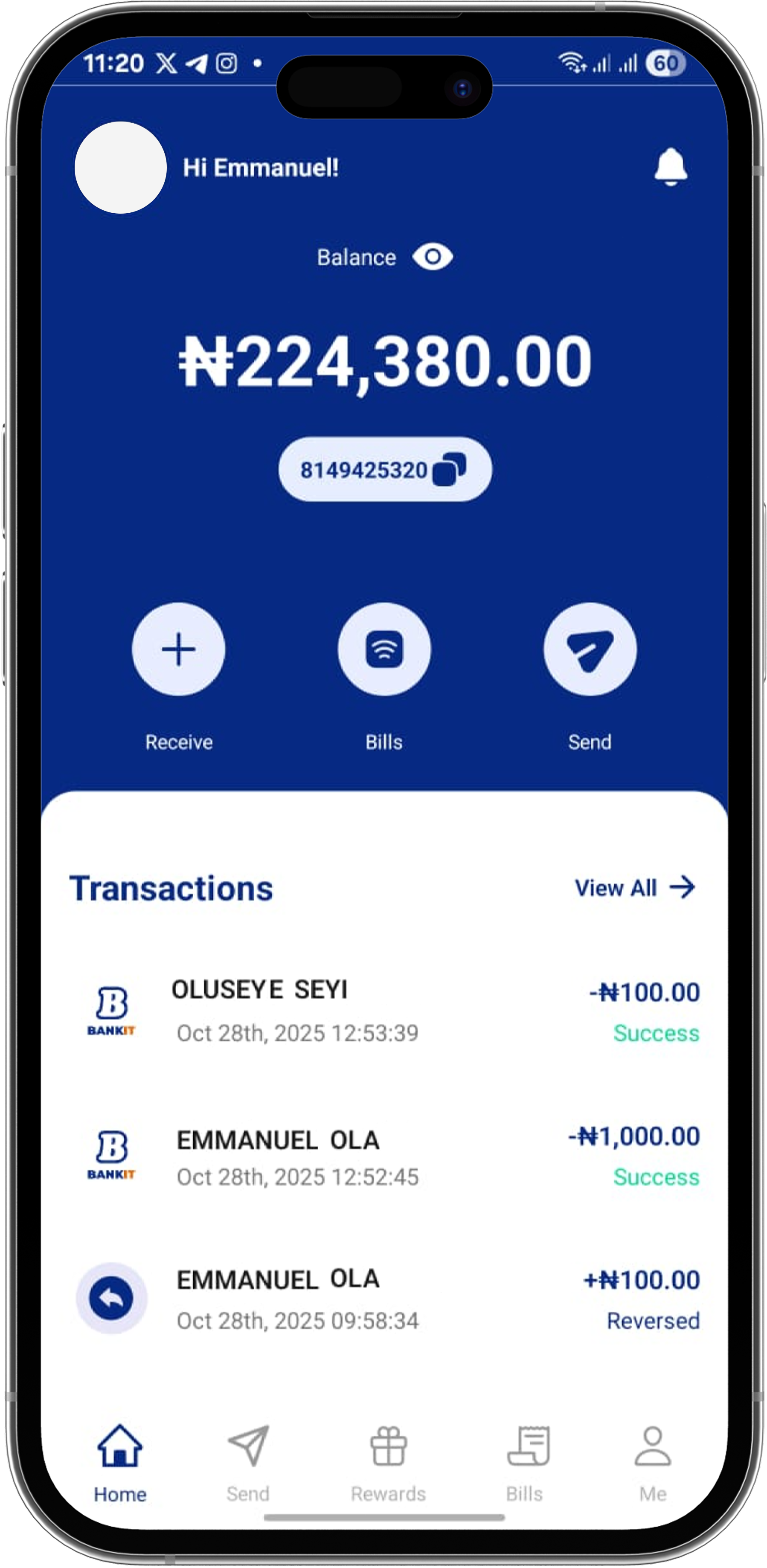 Happy customer with banking app